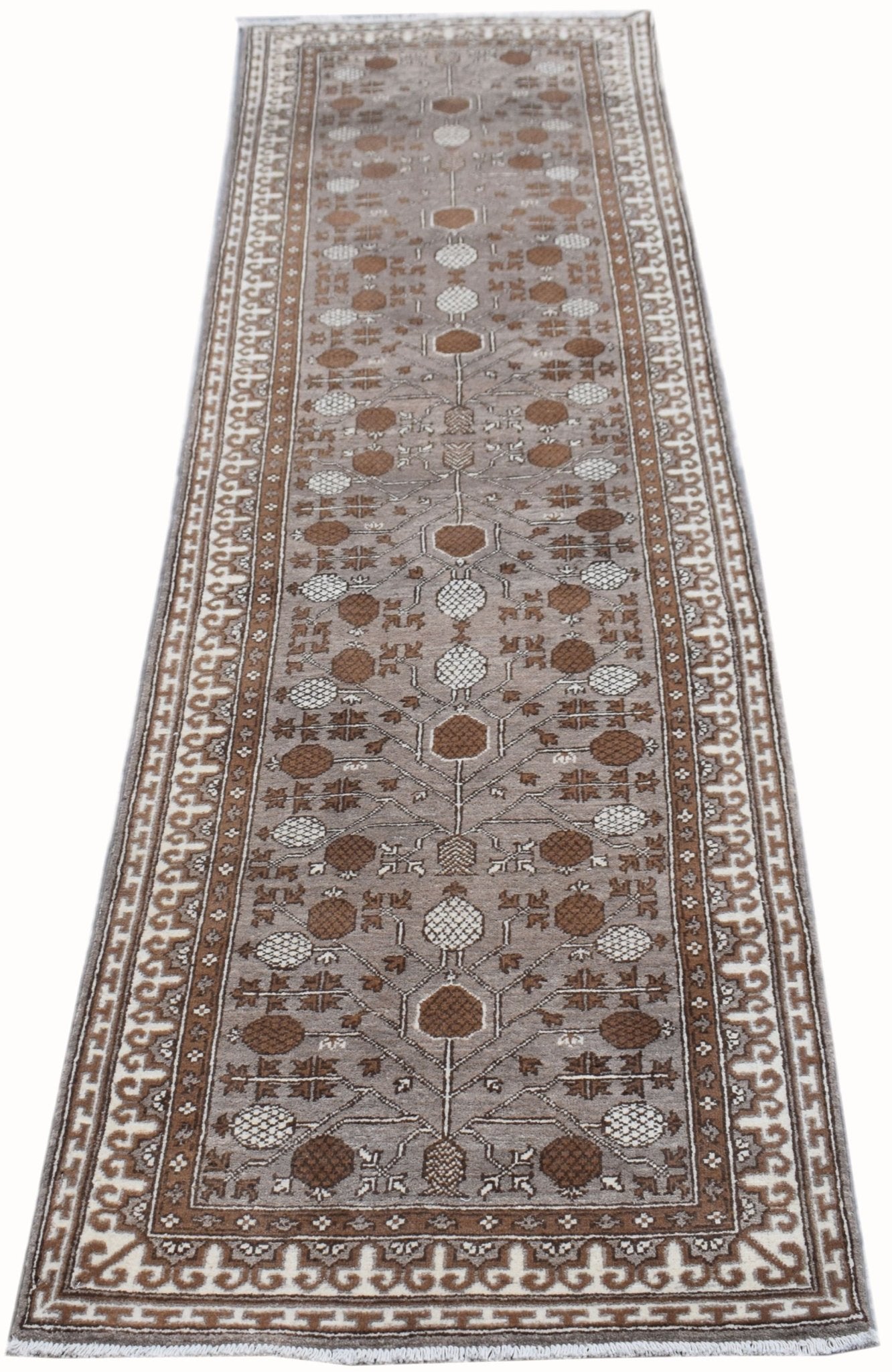 Handmade Tribal Afghan Hallway Runner | 316 x 83 cm | 10'4" x 2'9" - Najaf Rugs & Textile