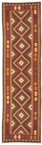 Handmade Tribal Afghan Maimana Kilim Hallway Runner | 370 x 90 cm - Najaf Rugs & Textile