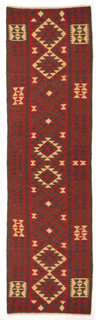 Handmade Tribal Afghan Maimana Kilim Hallway Runner | 384 x 84 cm - Najaf Rugs & Textile