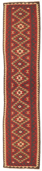 Handmade Tribal Afghan Maimana Kilim Hallway Runner | 390 x 93 cm - Najaf Rugs & Textile