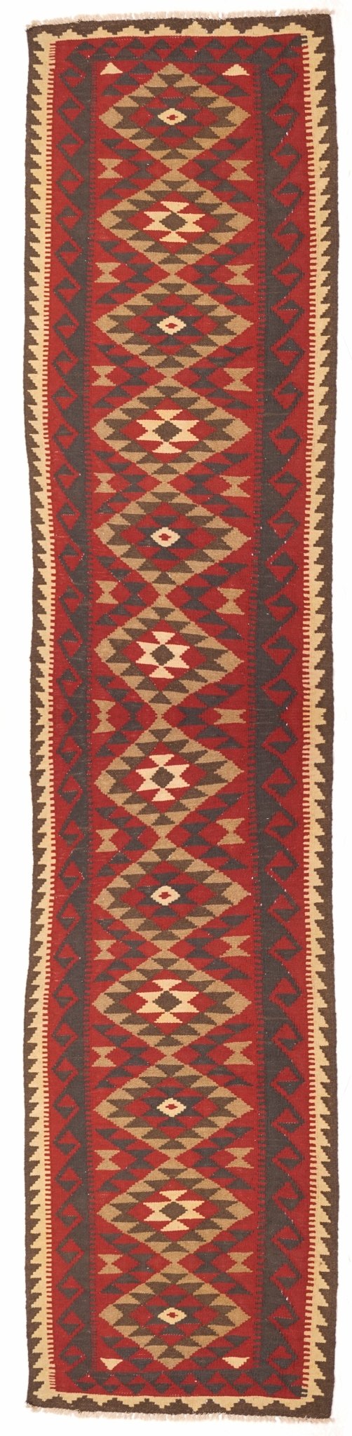 Handmade Tribal Afghan Maimana Kilim Hallway Runner | 390 x 93 cm - Najaf Rugs & Textile