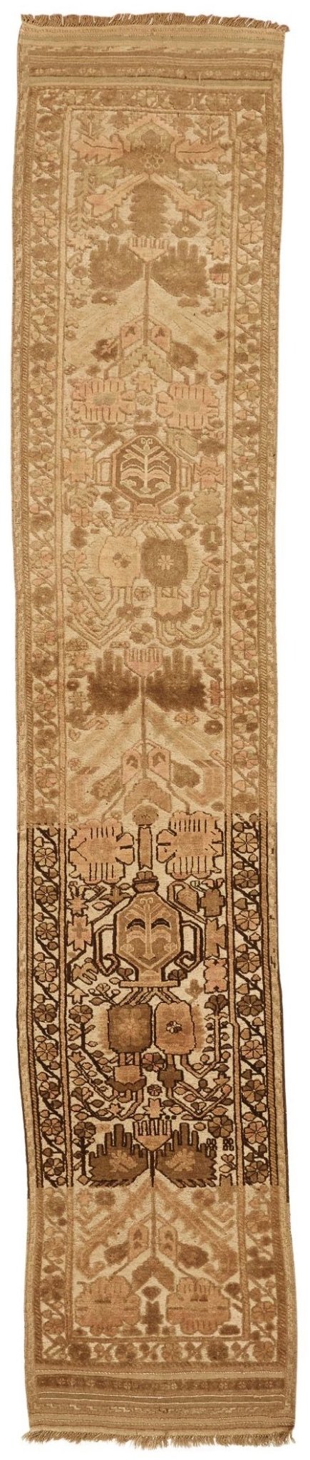 Handmade Tribal Afghan Mashwani Hallway Runner | 373 x 67 cm | 12'2" x 2'2" - Najaf Rugs & Textile