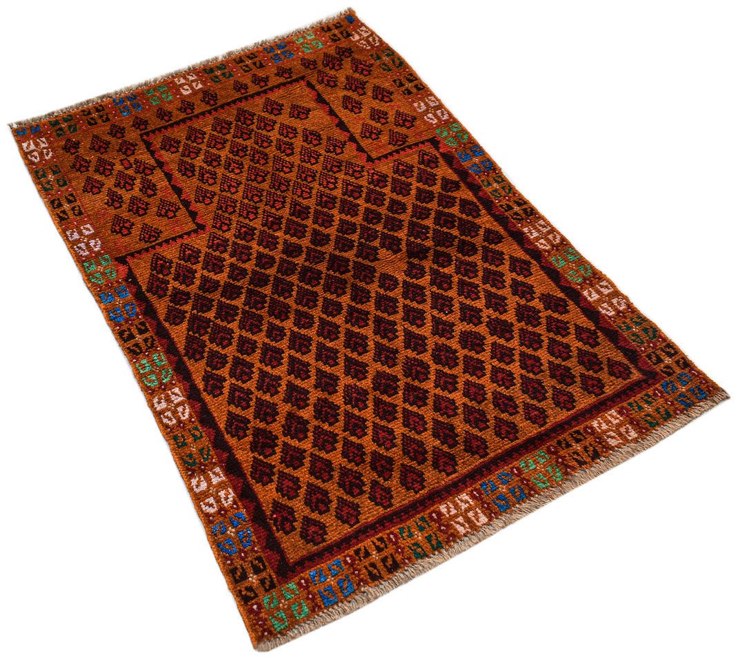 Handmade Tribal Afghan Prayer Rug | 130 x 88 cm | 4'3" x 2'11" - Najaf Rugs & Textile