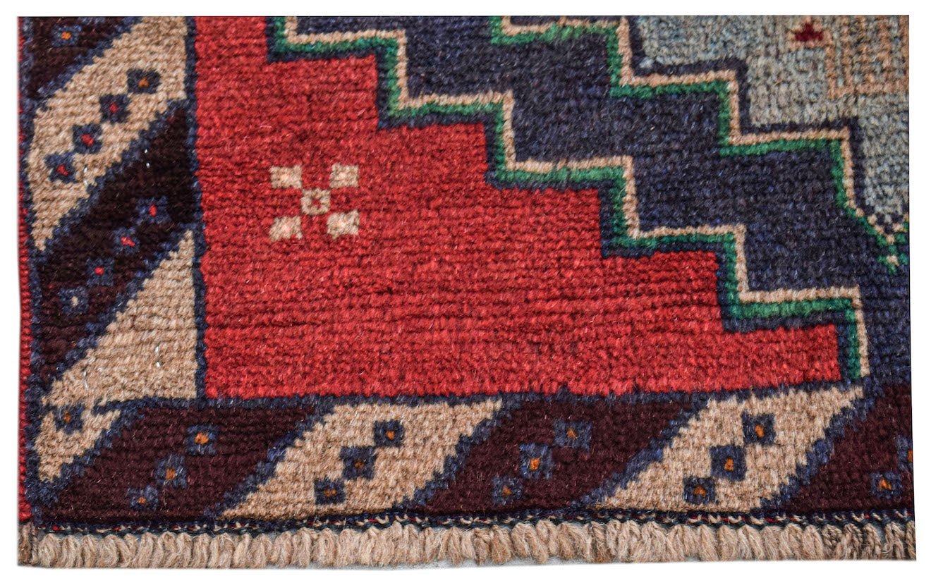 Handmade Tribal Afghan Rug | 112 x 72 cm | 3'8" x 2'7" - Najaf Rugs & Textile