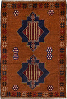 Handmade Tribal Afghan Rug | 114 x 80 cm | 3'9" x 2'8" - Najaf Rugs & Textile