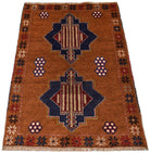 Handmade Tribal Afghan Rug | 114 x 80 cm | 3'9" x 2'8" - Najaf Rugs & Textile