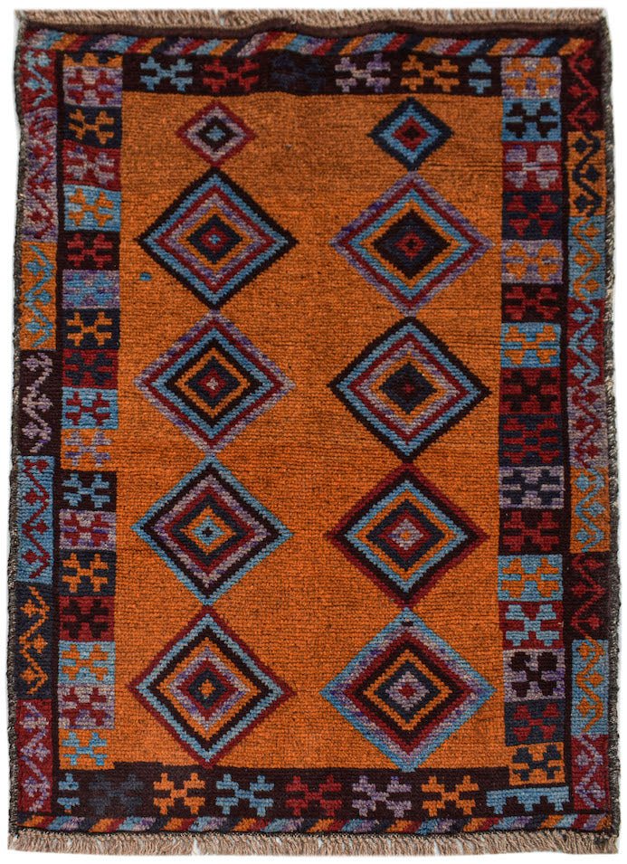 Handmade Tribal Afghan Rug | 114 x 81 cm | 3'9" x 2'8" - Najaf Rugs & Textile