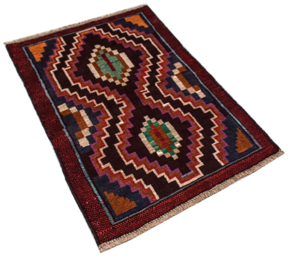 Handmade Tribal Afghan Rug | 114 x 83 cm | 3'9" x 2'9" - Najaf Rugs & Textile