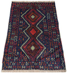 Handmade Tribal Afghan Rug | 115 x 83 cm | 3'9" x 2'9" - Najaf Rugs & Textile