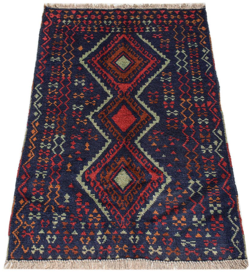 Handmade Tribal Afghan Rug | 115 x 83 cm | 3'9" x 2'9" - Najaf Rugs & Textile