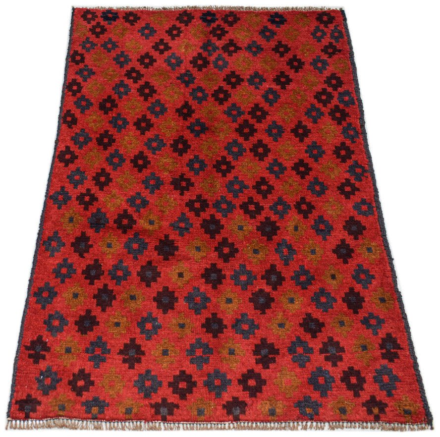 Handmade Tribal Afghan Rug | 118 x 83 cm | 3'10" x 2'9" - Najaf Rugs & Textile