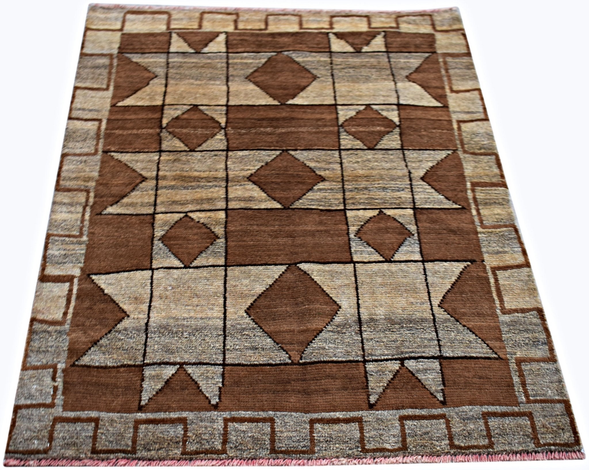 Handmade Tribal Afghan Rug | 119 x 96 cm | 3'11" x 3'2" - Najaf Rugs & Textile