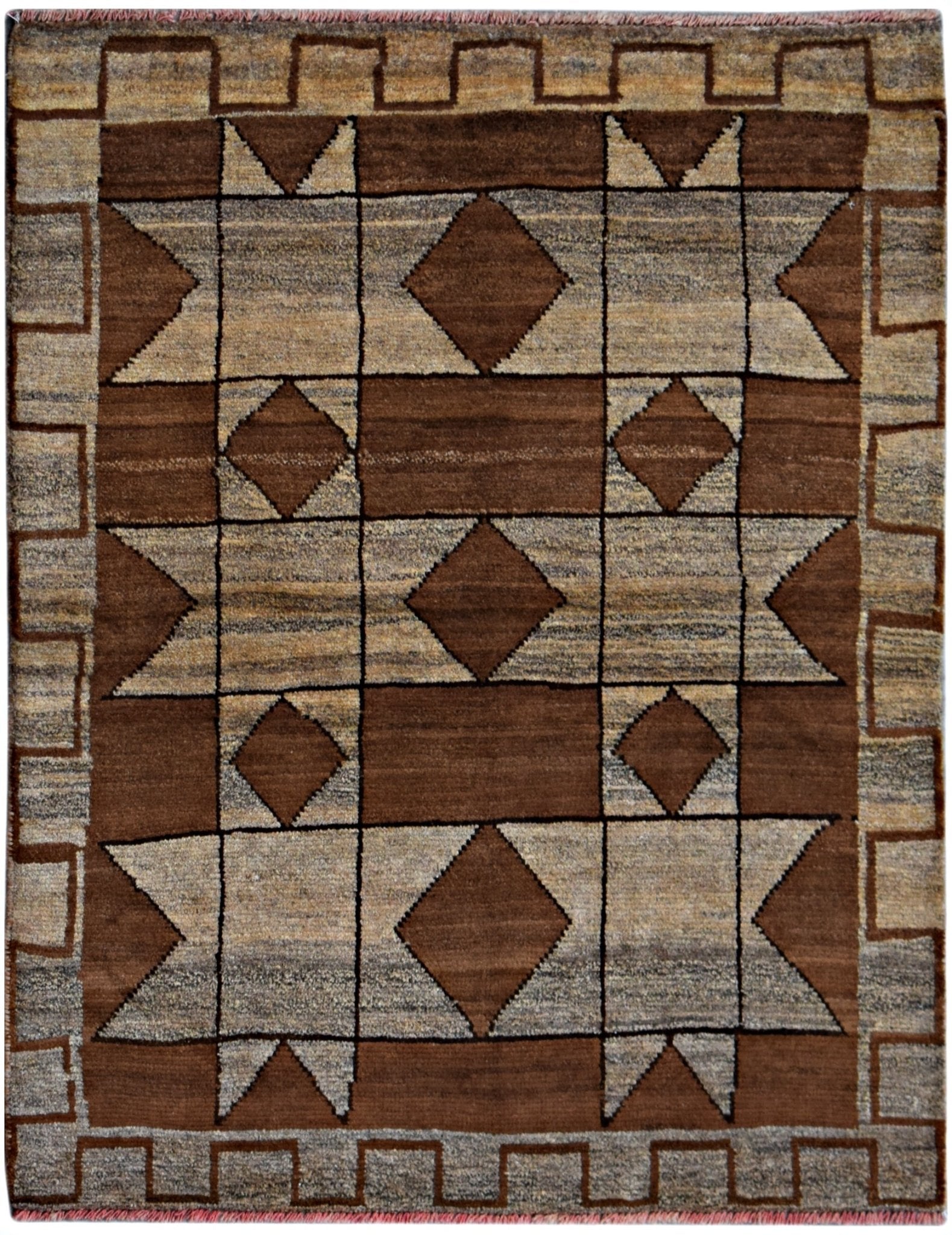 Handmade Tribal Afghan Rug | 119 x 96 cm | 3'11" x 3'2" - Najaf Rugs & Textile