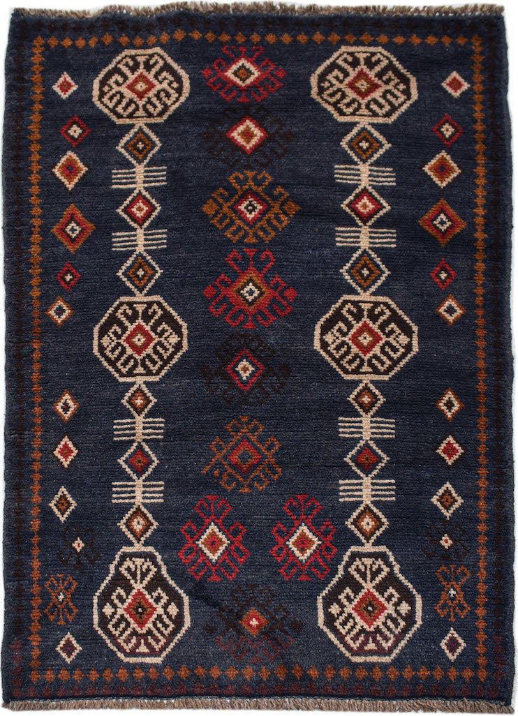 Handmade Tribal Afghan Rug | 125 x 80 cm | 4'1" x 2'8" - Najaf Rugs & Textile