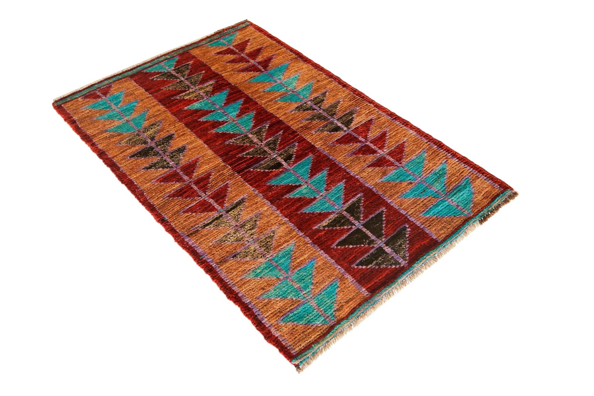 Handmade Tribal Afghan Rug | 128 x 86 cm | 4'3" x 2'10" - Najaf Rugs & Textile