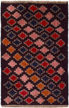 Handmade Tribal Afghan Rug | 130 x 86 cm | 4'3" x 2'10" - Najaf Rugs & Textile