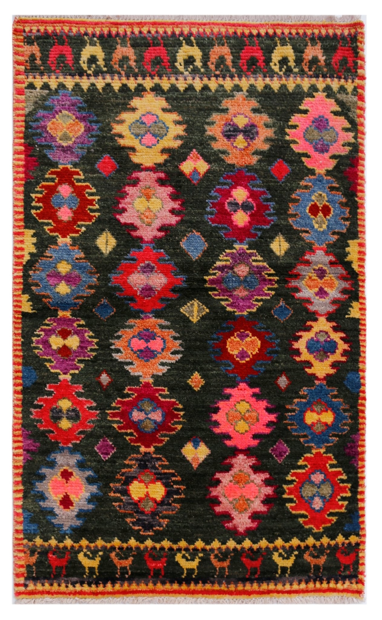 Handmade Tribal Afghan Rug | 156 x 95 cm | 5'2" x 3'2" - Najaf Rugs & Textile