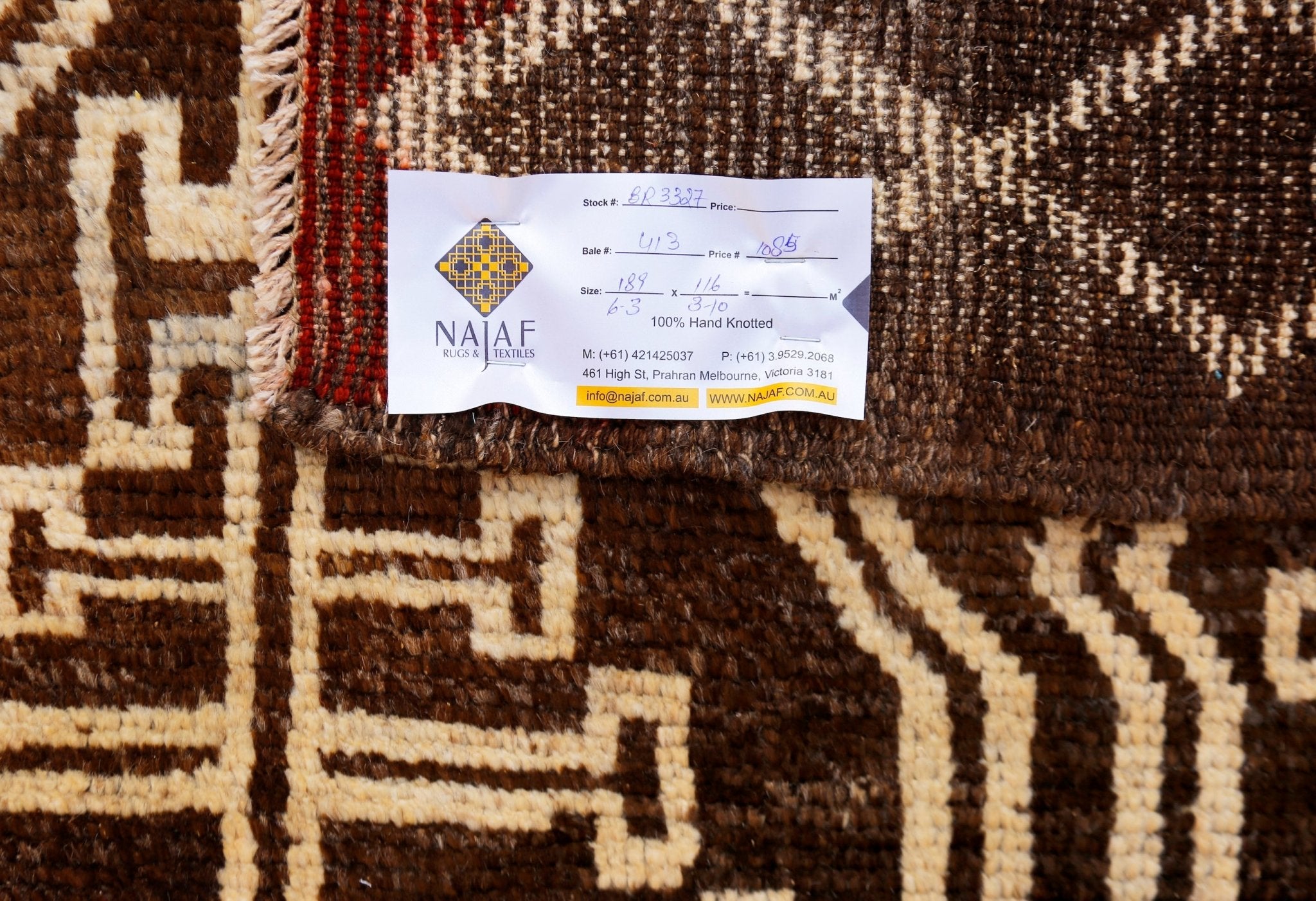 Handmade Tribal Afghan Rug | 189 x 116 cm | 6'3" x 3'10" - Najaf Rugs & Textile