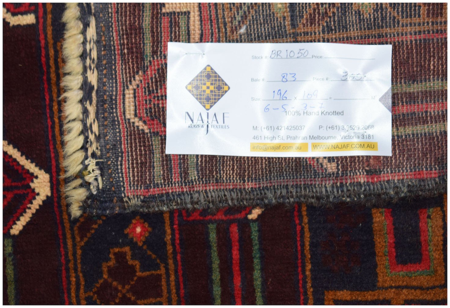 Handmade Tribal Afghan Rug | 196 x 109 cm | 6'5" x 3'7" - Najaf Rugs & Textile