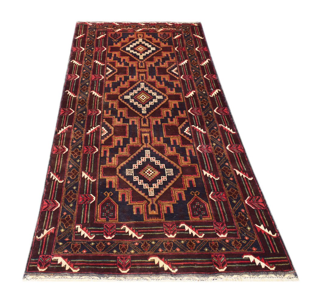 Handmade Tribal Afghan Rug | 196 x 109 cm | 6'5" x 3'7" - Najaf Rugs & Textile