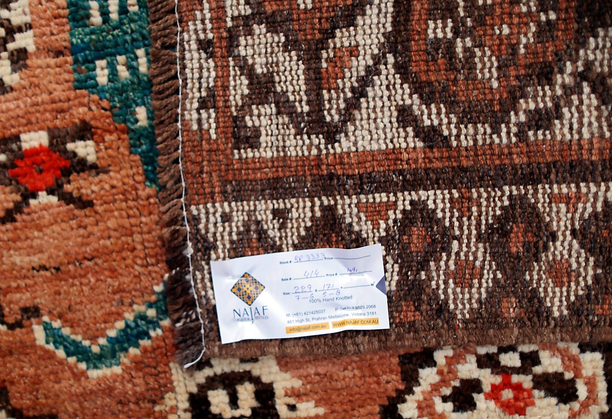 Handmade Tribal Afghan Rug | 229 x 171 cm | 7'6" x 5'8" - Najaf Rugs & Textile