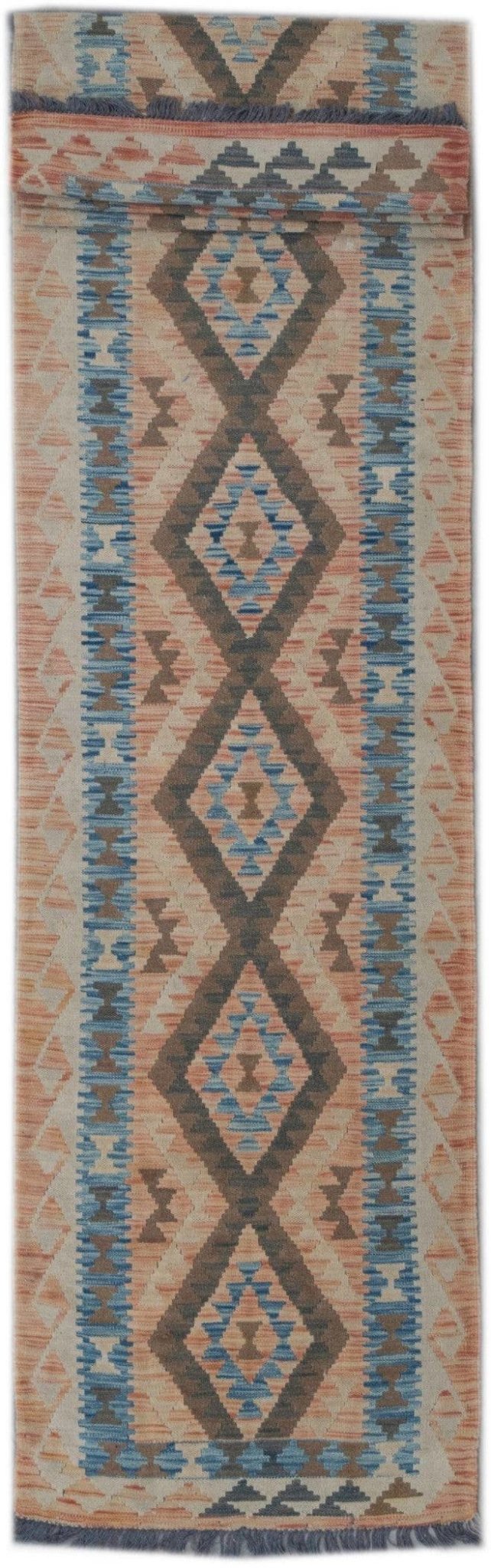 Handmade Tribal Kilim Hallway Runner | 420 x 82 cm | 13'7" x 2'6" - Najaf Rugs & Textile