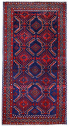 Handmade Tribal Persian Balouch Rug | 173 x 92 cm | 5'8" x 3' - Najaf Rugs & Textile