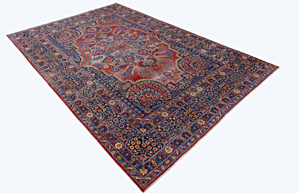 Handmade Vintage Persian Moud Rug | 332 x 210 cm | 10'11" x 6'10" - Najaf Rugs & Textile