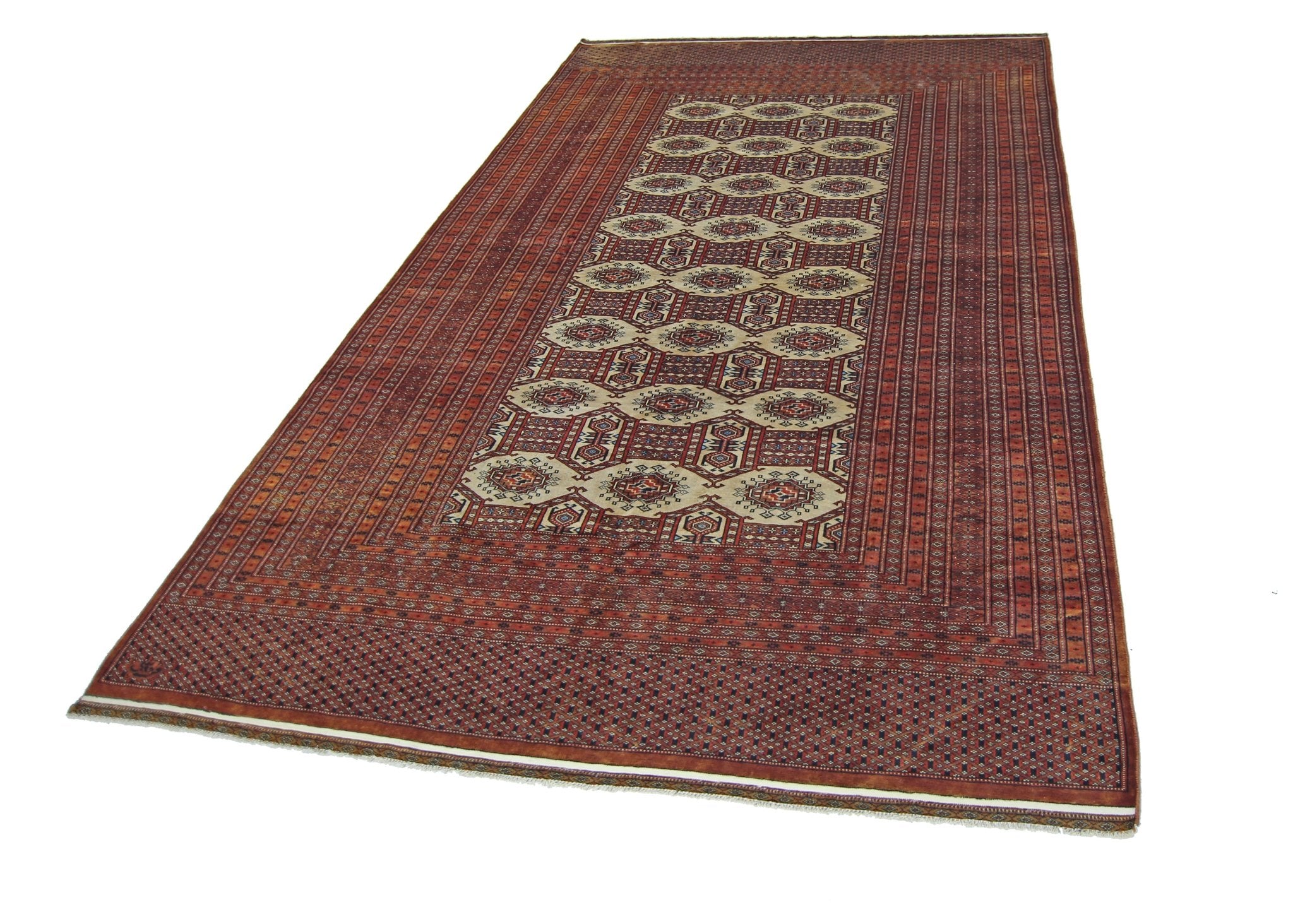 Handmade Vintage Princess Bokhara Rug | 278 x 185 cm | 9'2" x 6'1" - Najaf Rugs & Textile