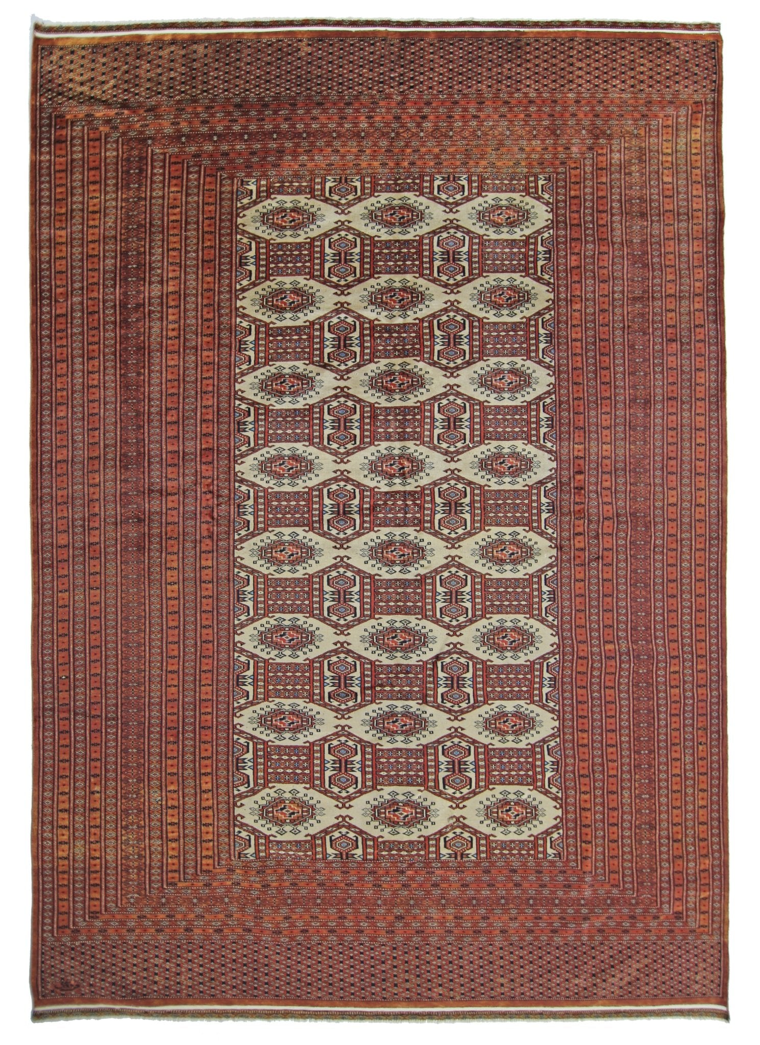 Handmade Vintage Princess Bokhara Rug | 278 x 185 cm | 9'2" x 6'1" - Najaf Rugs & Textile