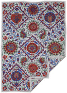 Handmade Viscose Silk Uzbek Suzani | 188 x 138 cm - Najaf Rugs & Textile