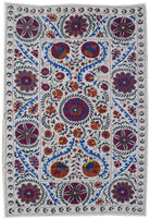 Handmade Viscose Silk Uzbek Suzani | 196 x 121 cm - Najaf Rugs & Textile