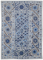 Handmade Viscose Silk Uzbek Suzani | 208 x 138 cm - Najaf Rugs & Textile