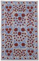 Handmade Viscose Silk Uzbek Suzani | 211 x 134 cm - Najaf Rugs & Textile