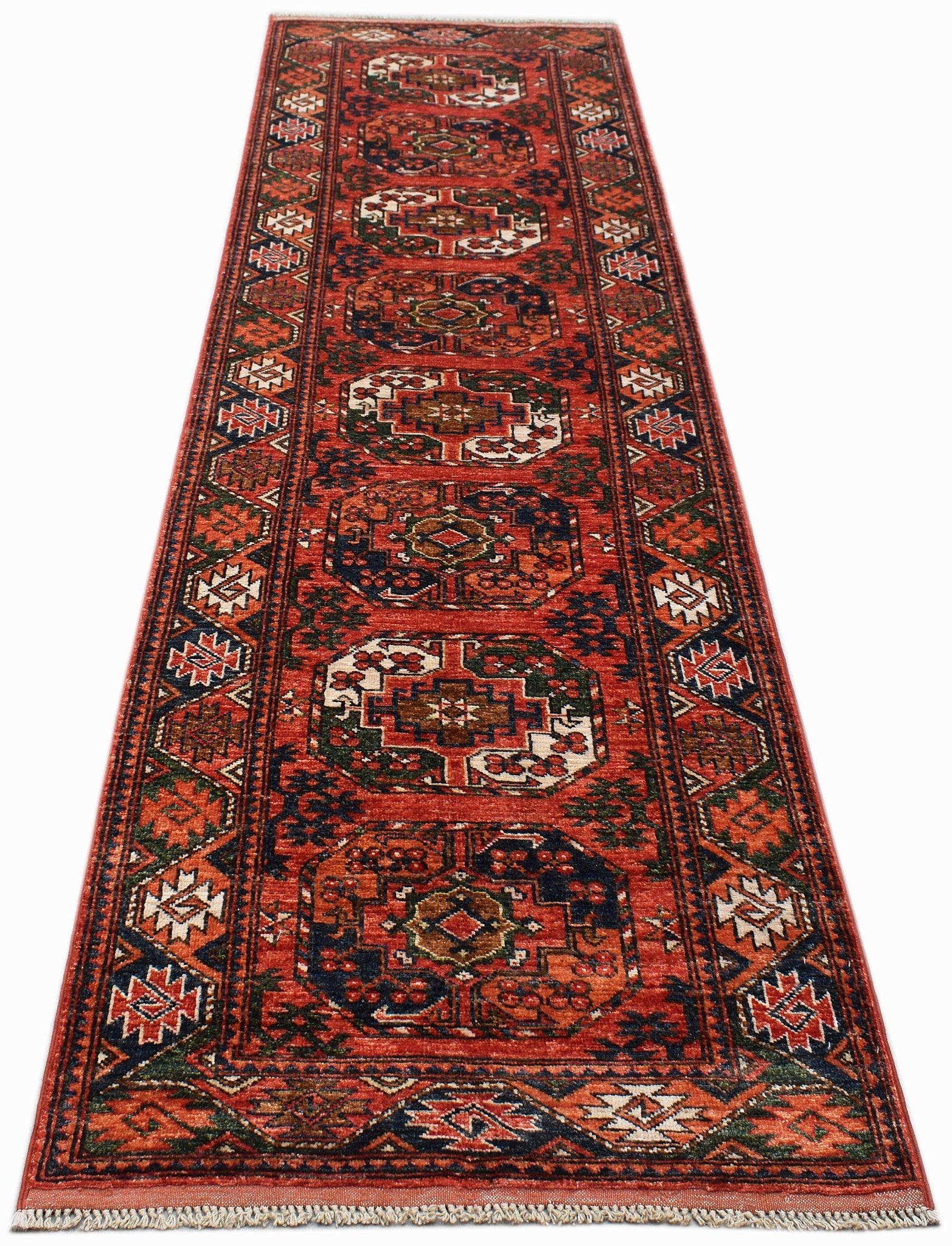 Handwoven Afghan Chobi Hallway Runner | 299 x 87 cm | 9'10" X 2' - Najaf Rugs & Textile