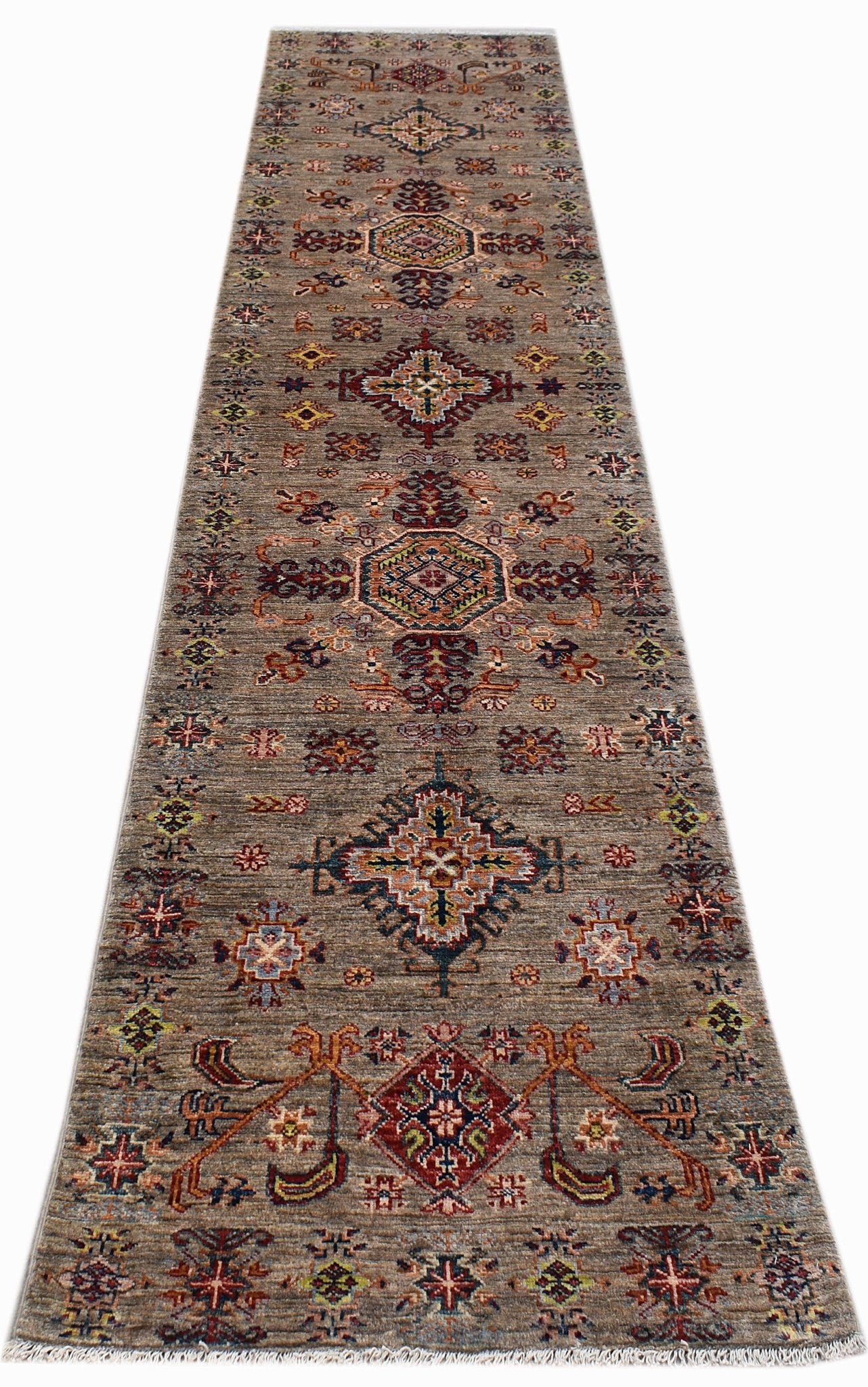 Handwoven Afghan Chobi Hallway Runner | 316 x 80 cm | 10'4" x 2'7" - Najaf Rugs & Textile