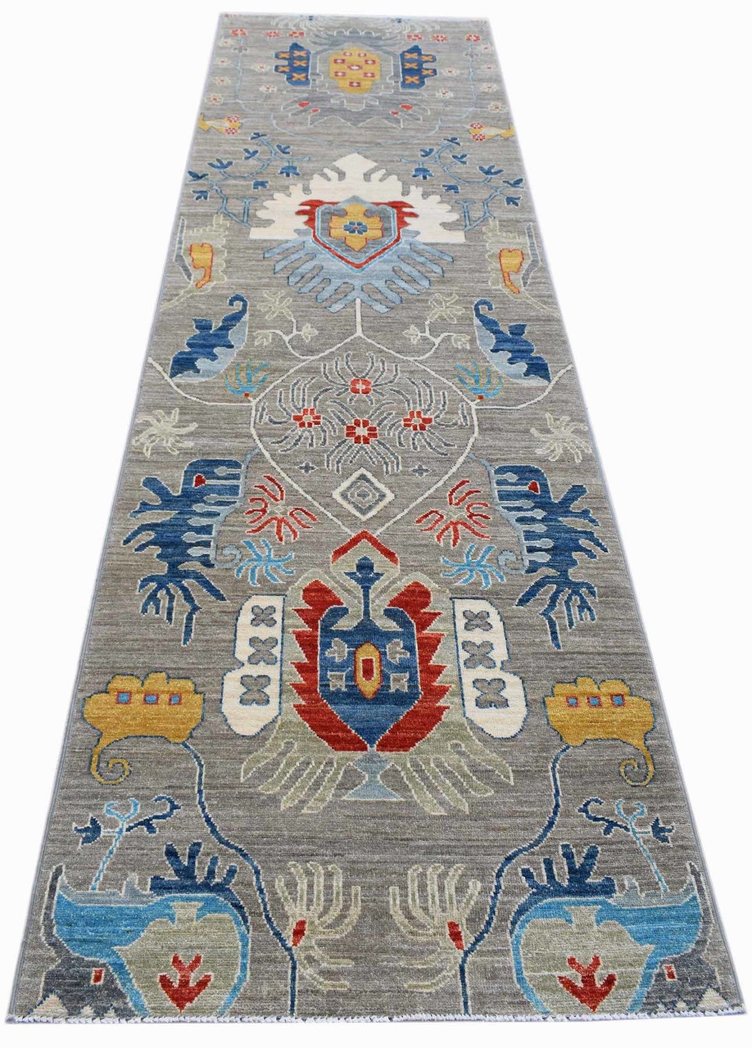 Handwoven Afghan Chobi Hallway Runner | 322 x 93 cm | 10'7" x 3'1" - Najaf Rugs & Textile