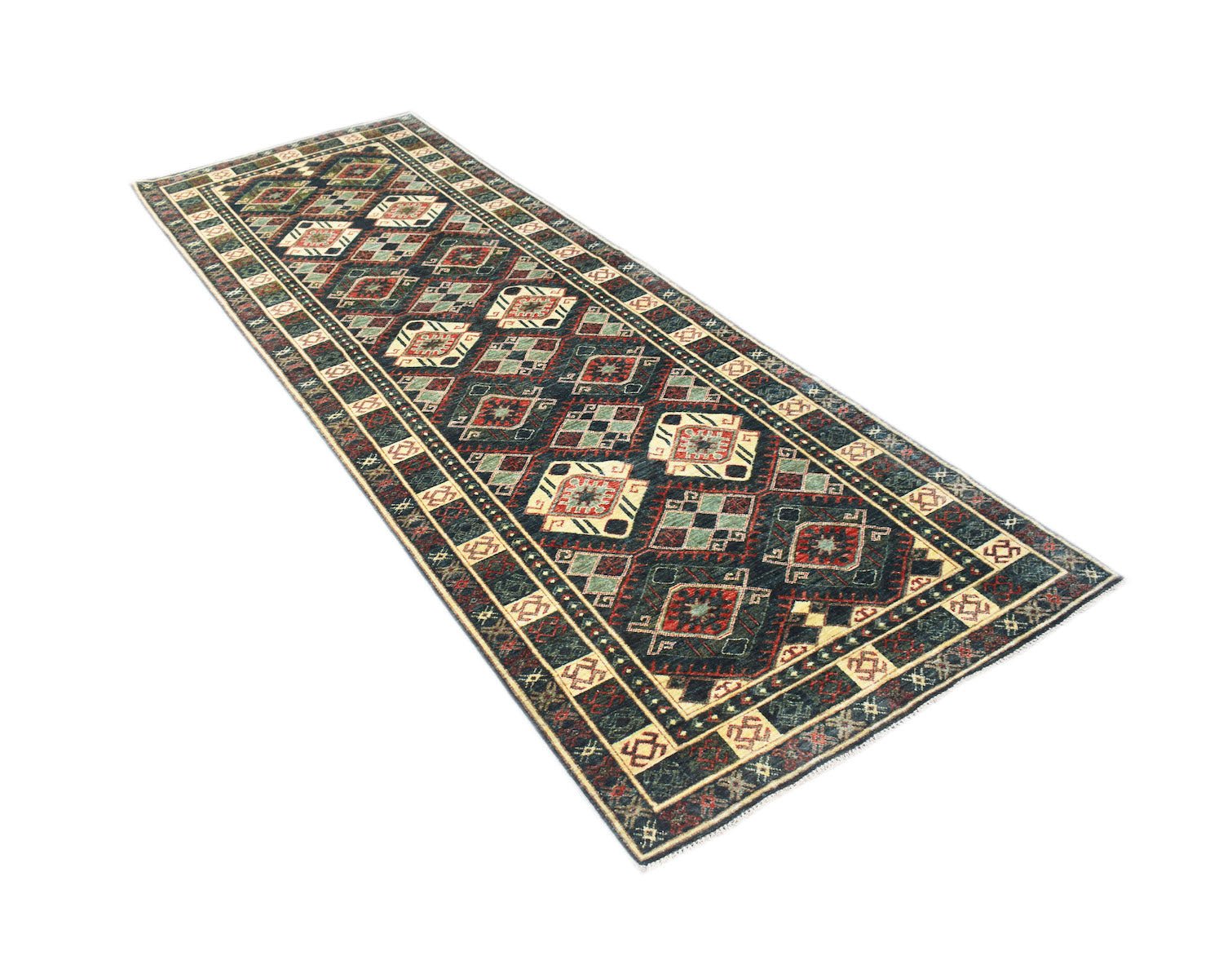 Handwoven Afghan Chobi Hallway Runner | 333 x 122 cm | 10'11" x 4' - Najaf Rugs & Textile