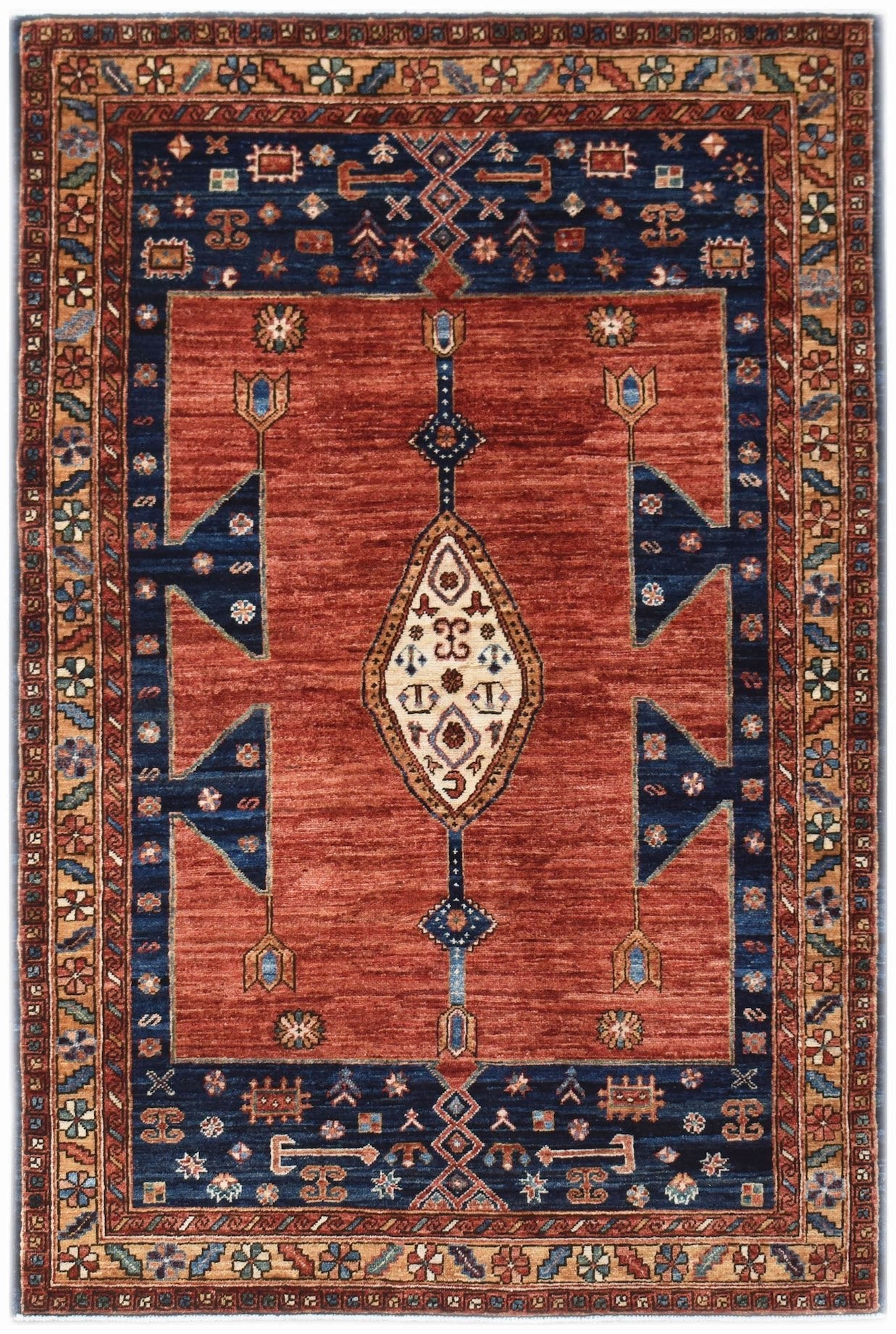 Handwoven Afghan Chobi Rug | 193 x 123 cm | 4'11" x 3'3" - Najaf Rugs & Textile