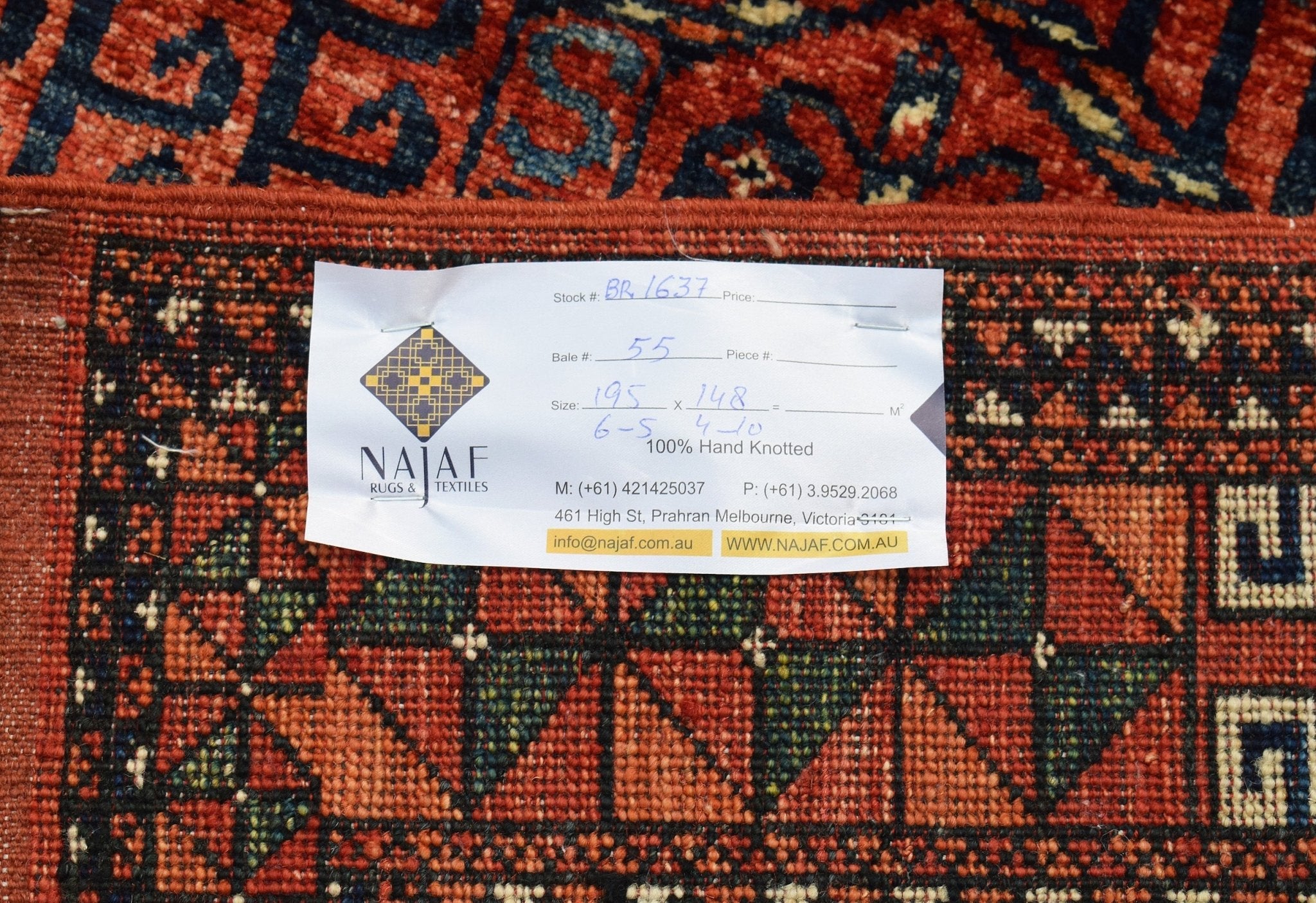 Handwoven Afghan Chobi Rug | 195 x 148 cm | 6'5" x 6'5" - Najaf Rugs & Textile