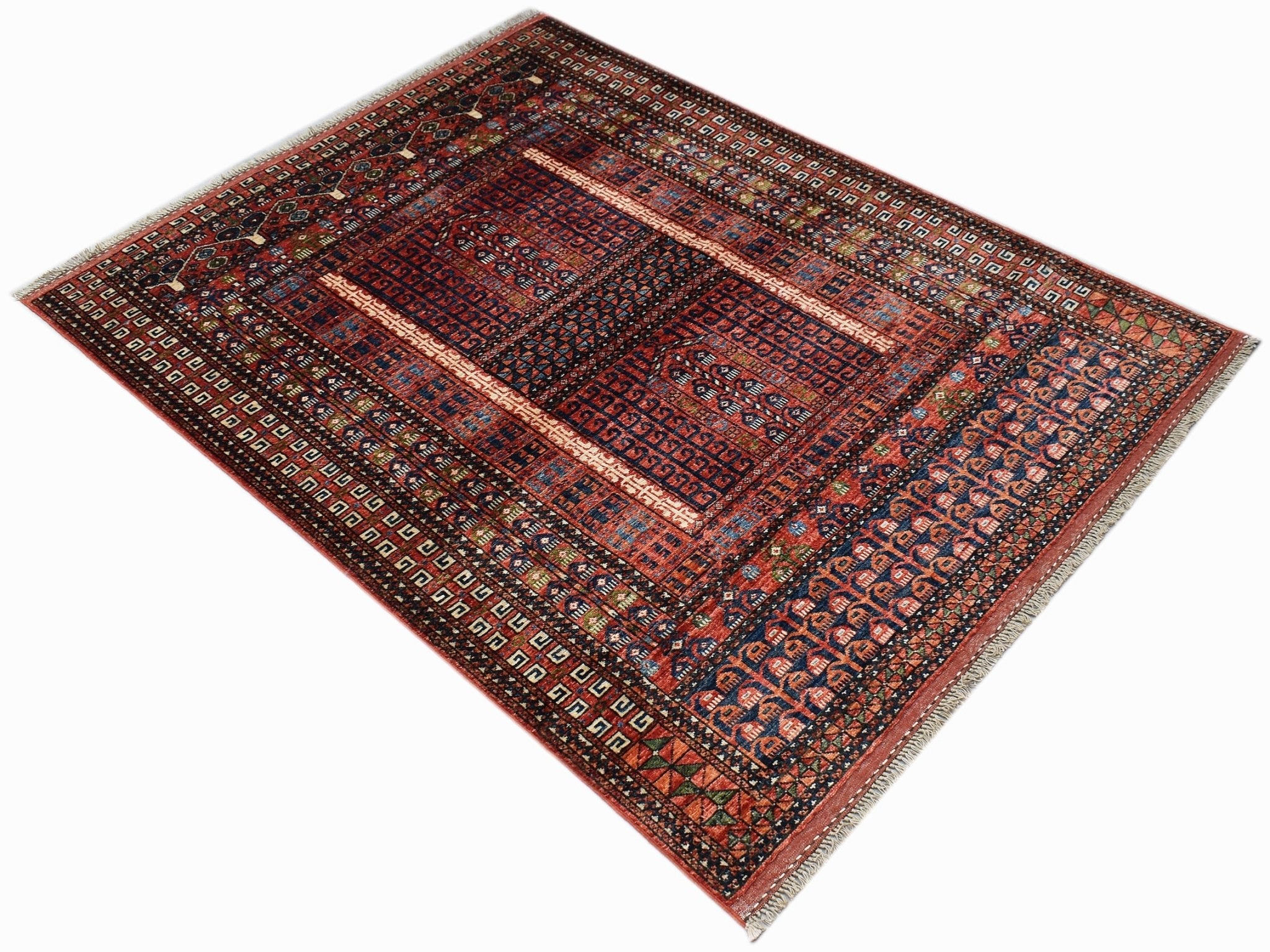 Handwoven Afghan Chobi Rug | 195 x 148 cm | 6'5" x 6'5" - Najaf Rugs & Textile