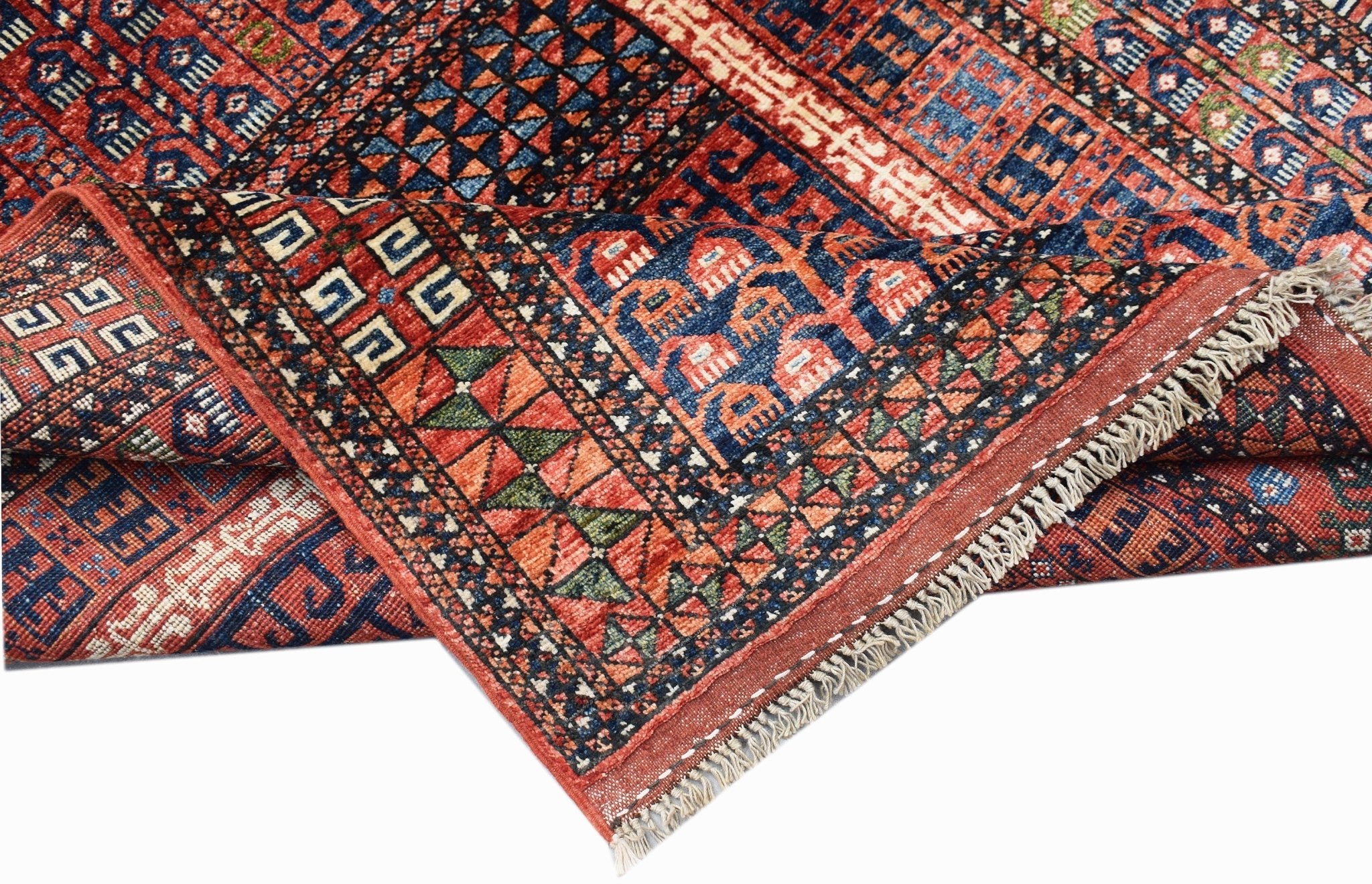 Handwoven Afghan Chobi Rug | 195 x 148 cm | 6'5" x 6'5" - Najaf Rugs & Textile