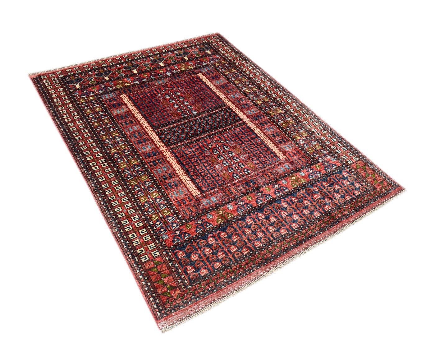 Handwoven Afghan Chobi Rug | 199 x 149 cm | 6'6" x 4'11" - Najaf Rugs & Textile