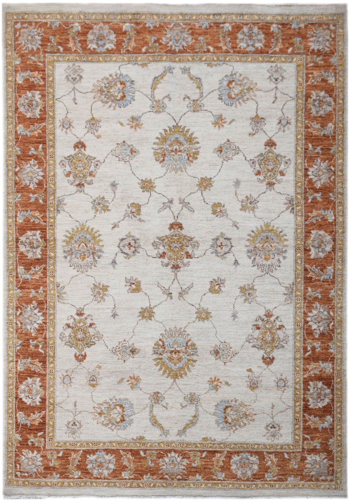 Handwoven Afghan Chobi Rug | 204 x 147 cm | 6'9" x 4'10" - Najaf Rugs & Textile