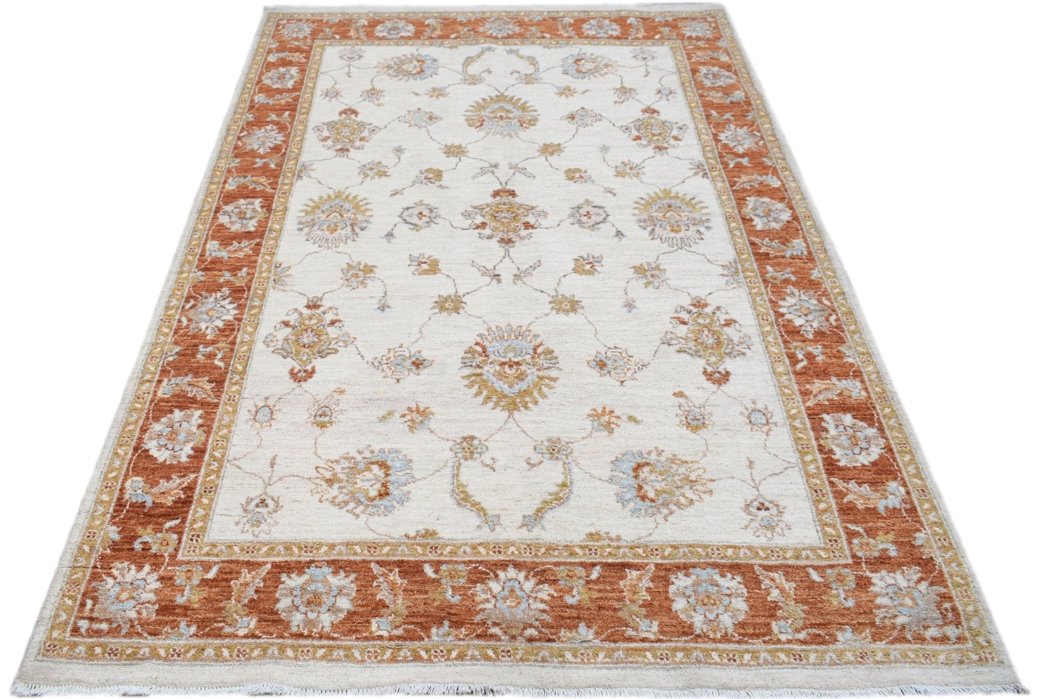 Handwoven Afghan Chobi Rug | 204 x 147 cm | 6'9" x 4'10" - Najaf Rugs & Textile