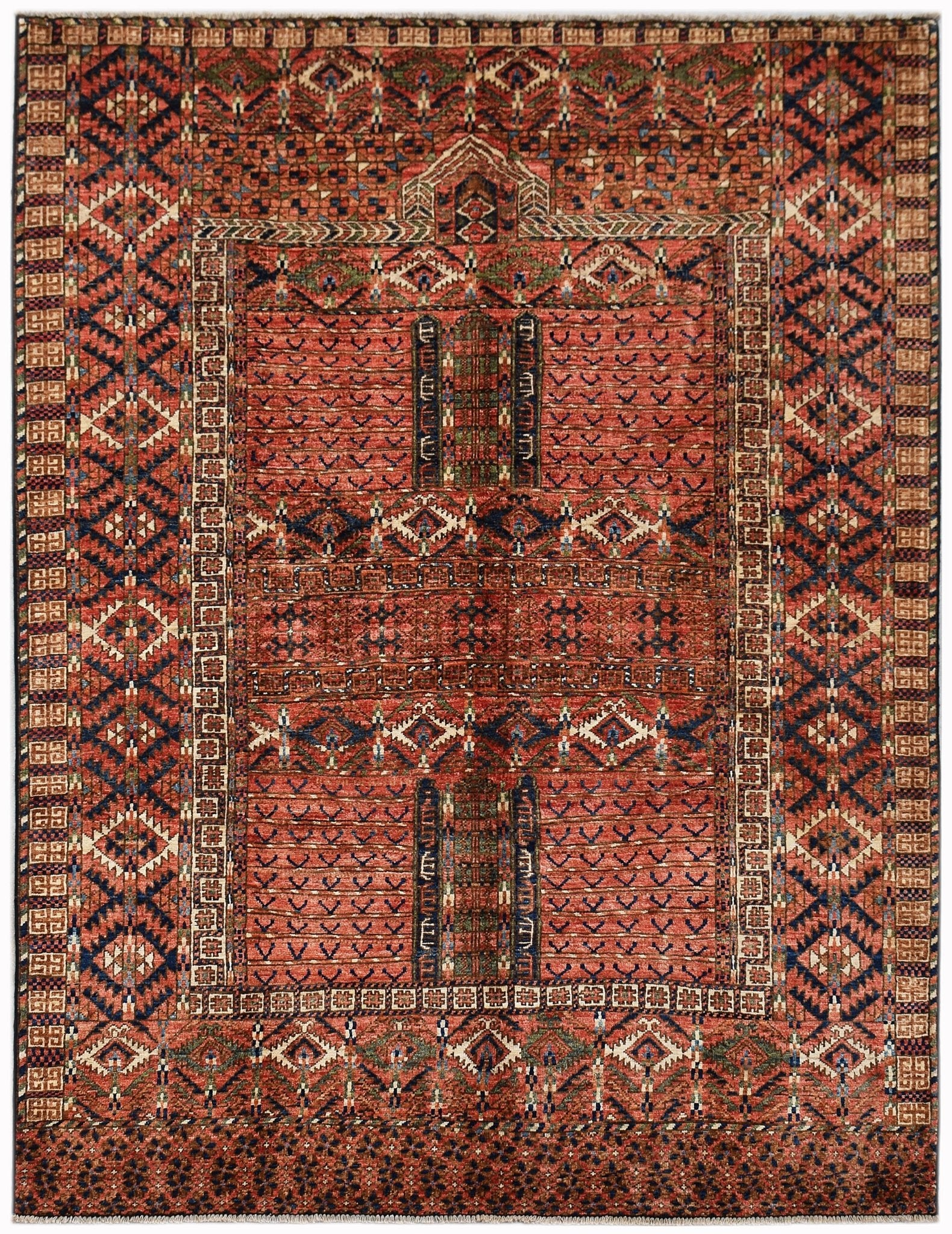 Handwoven Afghan Chobi Rug | 235 x 184 cm | 7'9" x 6' - Najaf Rugs & Textile