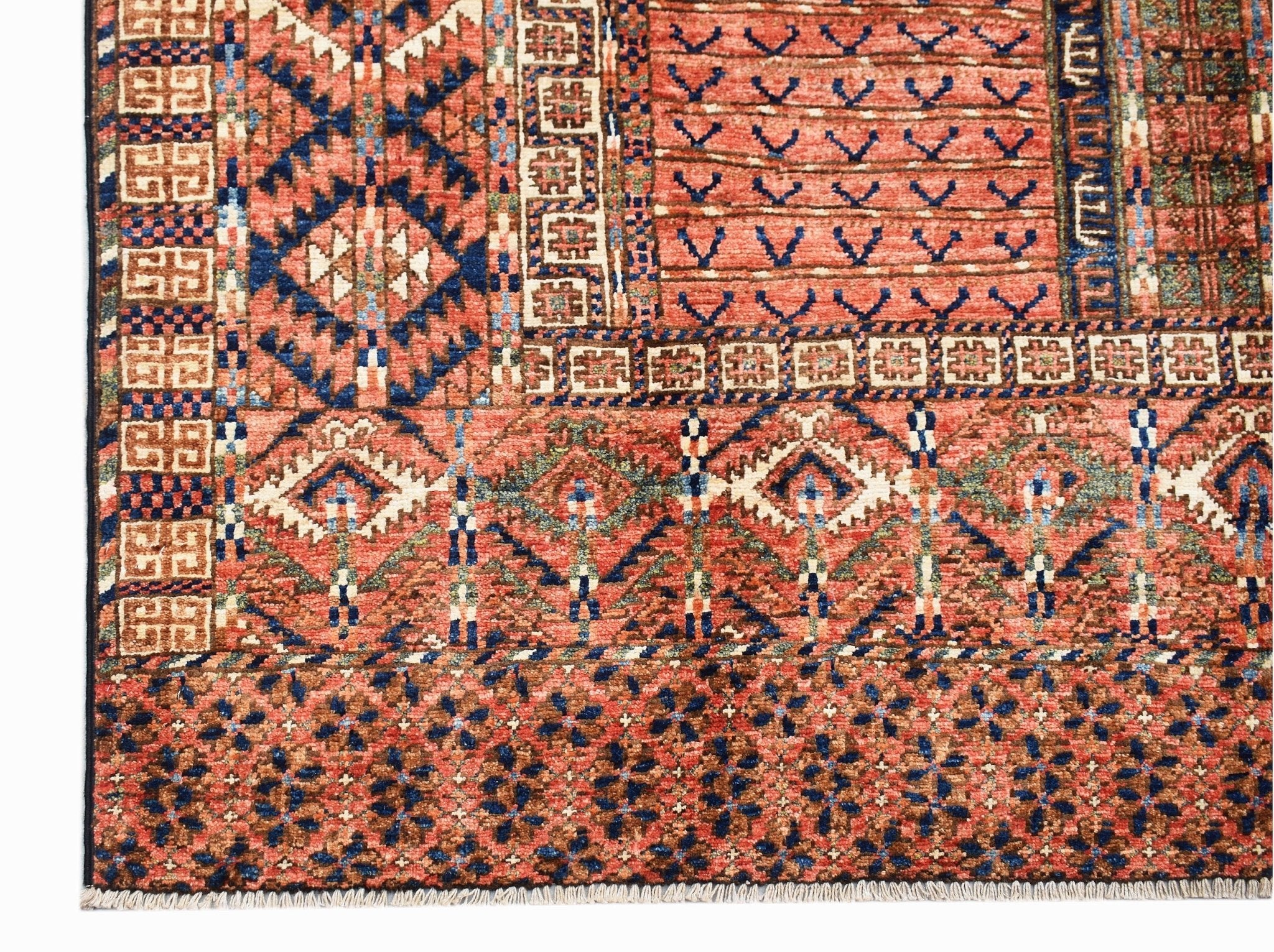 Handwoven Afghan Chobi Rug | 235 x 184 cm | 7'9" x 6' - Najaf Rugs & Textile