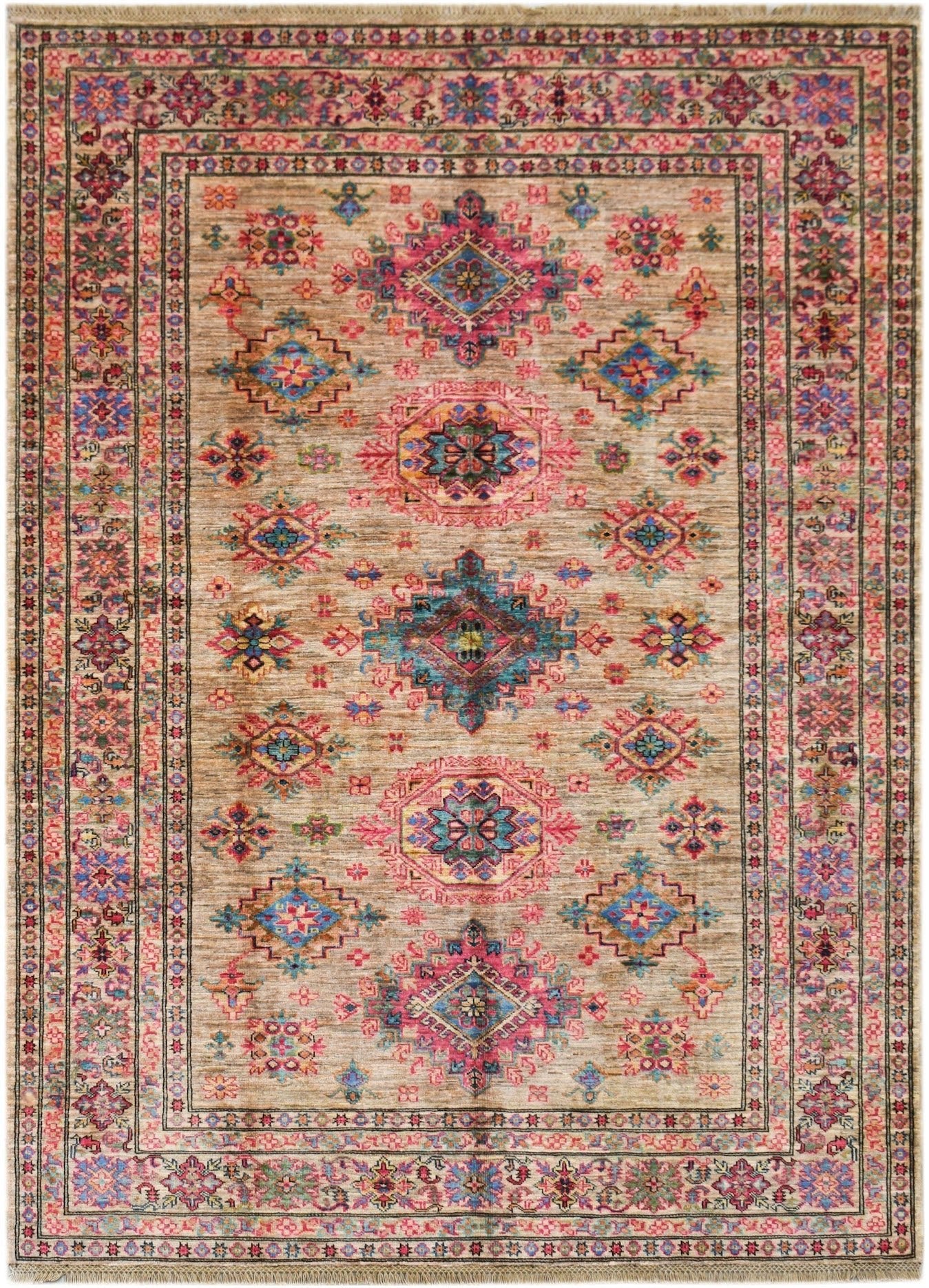 Handwoven Afghan Chobi Rug | 237 x 176 cm | 7'9" x 5'9" - Najaf Rugs & Textile