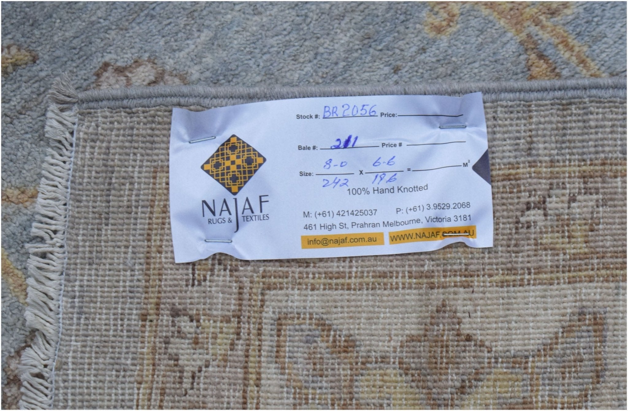 Handwoven Afghan Chobi Rug | 242 x 196 cm | 8' x 6'6" - Najaf Rugs & Textile