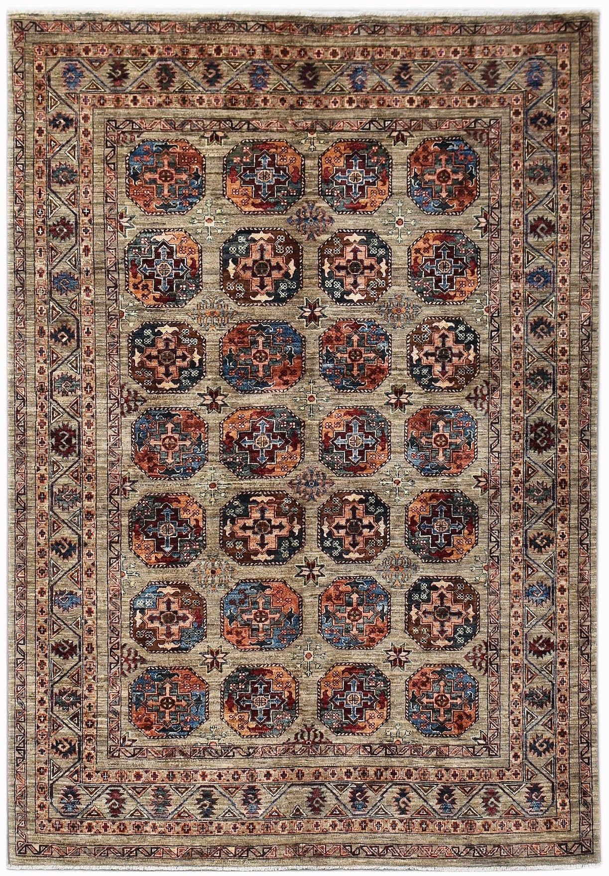 Handwoven Afghan Chobi Rug | 245 x 174 cm | 8' x 5'9" - Najaf Rugs & Textile